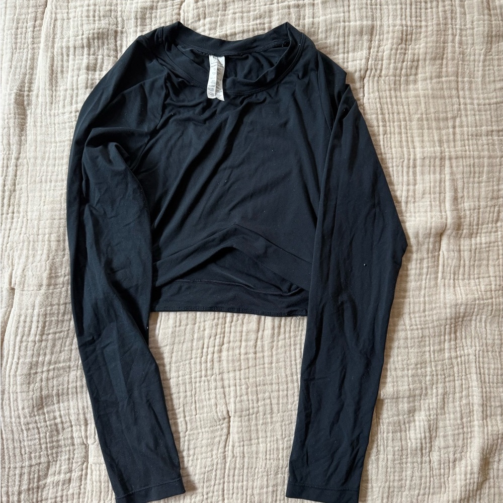 Black crop Long Sleeve Women's Top